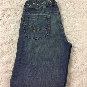 American Eagle Skinny Jeans Size 0 Distressed blue